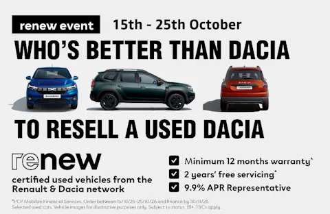 Dacia Renew Used Car Finance Offer