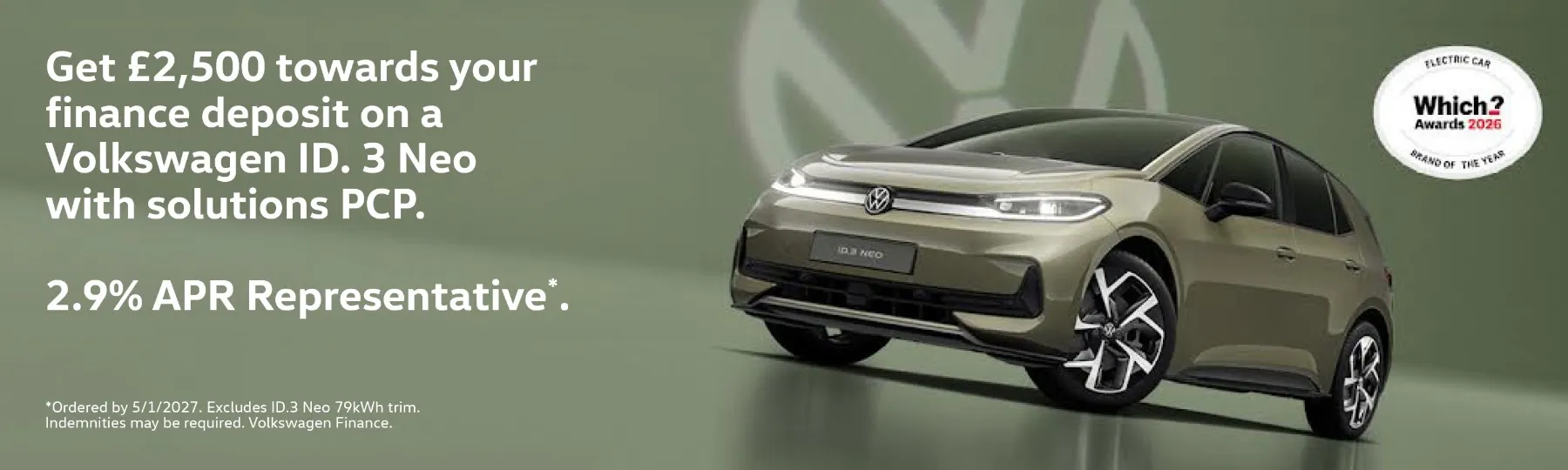 The new Volkswagen ID.3 Neo New Car Offer